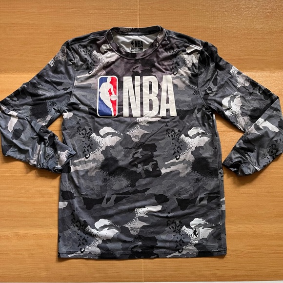 NBA Camo Long Sleeve Tee - Black, Gray, and White - Picture 1 of 9